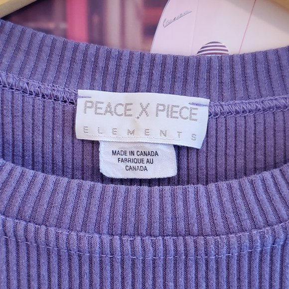 Vintage 90s Peace X Piece Elements Ribbed Top - Picture 4 of 6